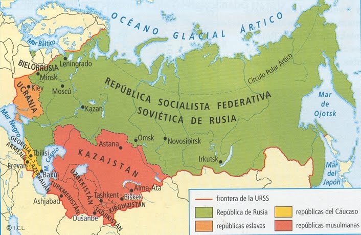 mapa de la URSS